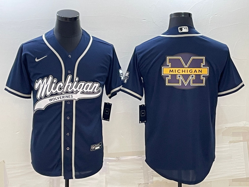 2023 NCAA Men Michigan Wolverines Blank blue jersey style 2->ncaa teams->NCAA Jersey